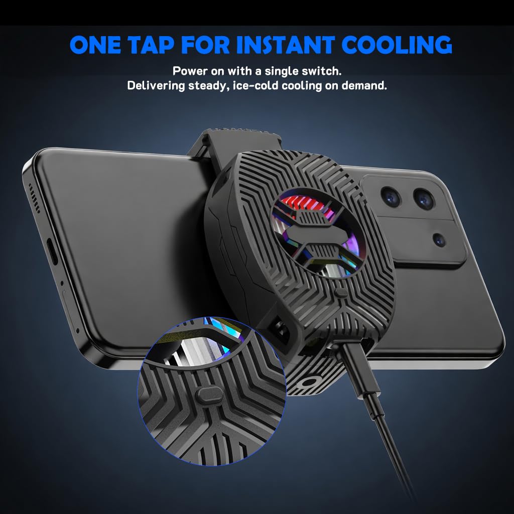Phone Cooler Semiconductor Gaming Fast Cooling Fan Low Noise for iPhone Android