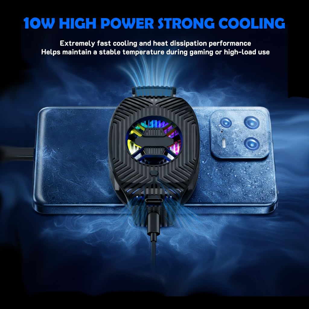 Phone Cooler Semiconductor Gaming Fast Cooling Fan Low Noise for iPhone Android