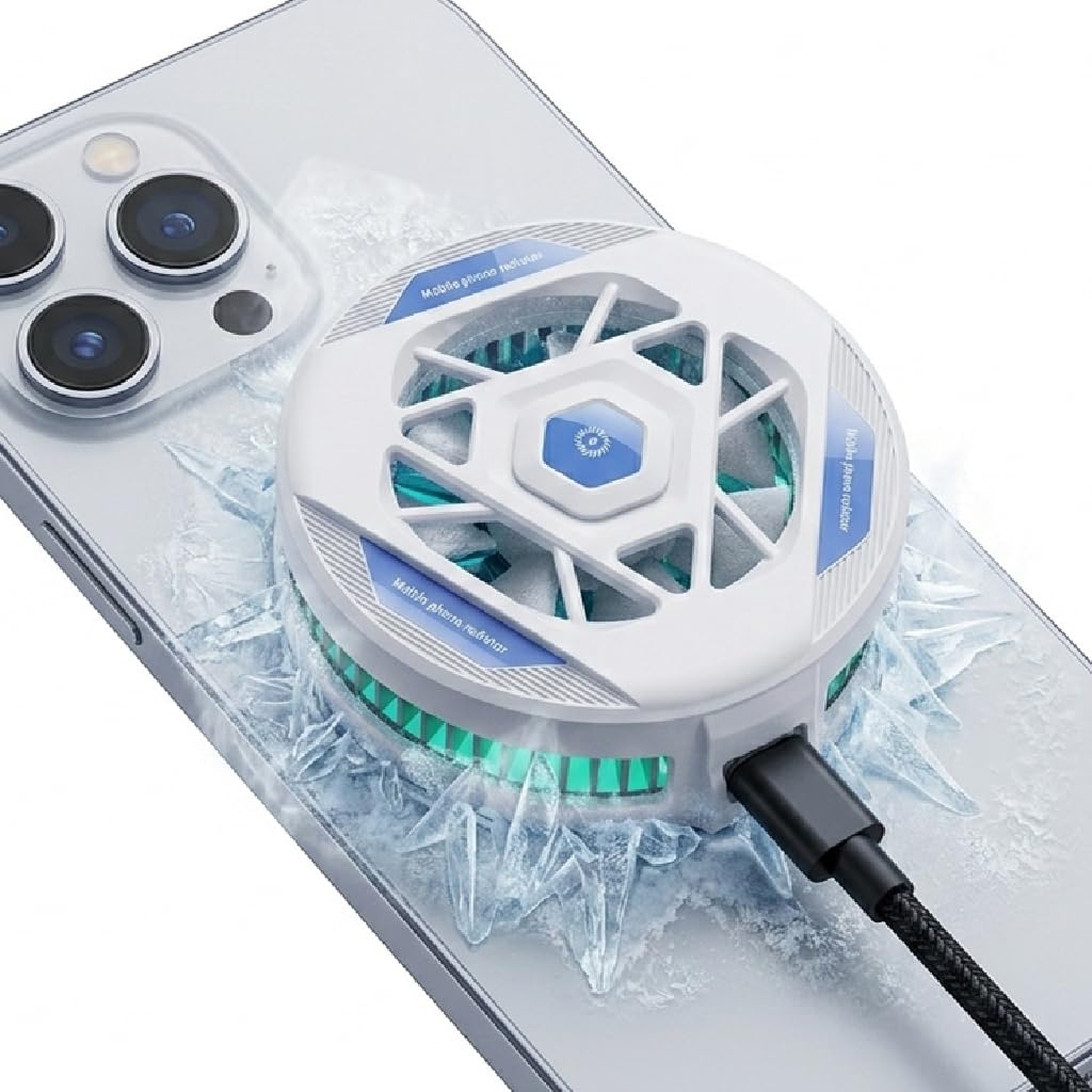Magnetic Phone Cooler RGB Semiconductor Cooling Fan for iPhone Android Gaming Live Streaming