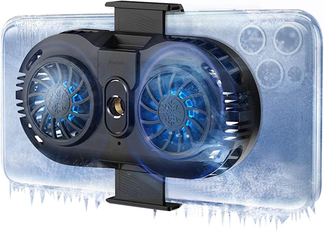 Dual Fan Phone Cooler Semiconductor Cooling Radiator for Gaming Live Streaming iPhone Android