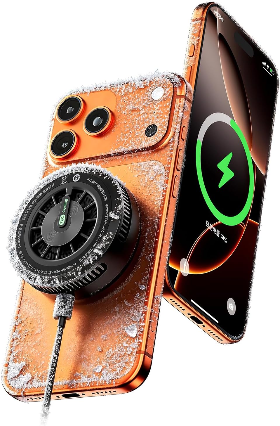 Magnetic Wireless Charger Phone Cooler 25W for iPhone 17/16/15/14 Gaming Streaming