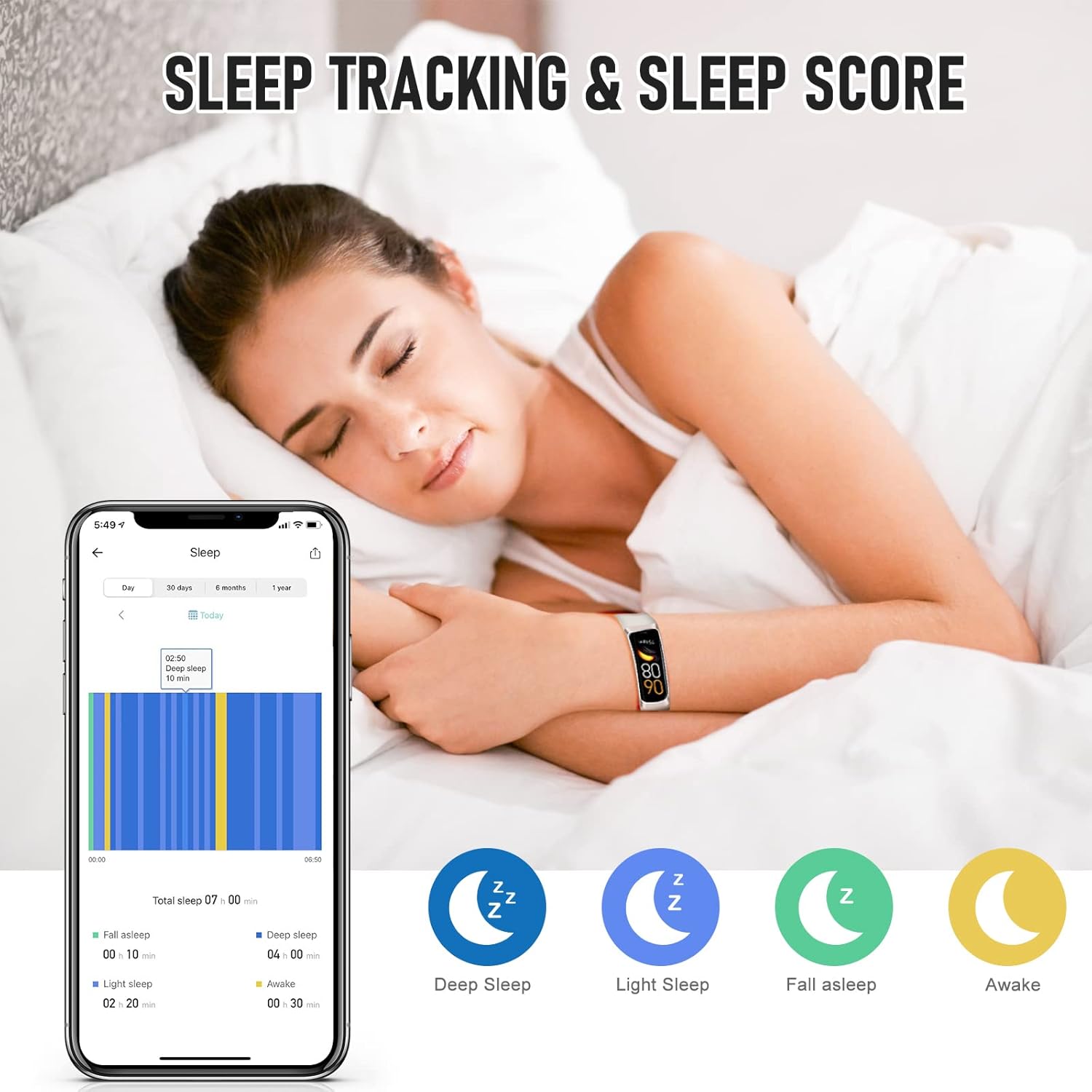 Fitness Tracker with 1.1" AMOLED Screen, 24/7 Heart Rate, SpO2 & Blood Pressure Monitor