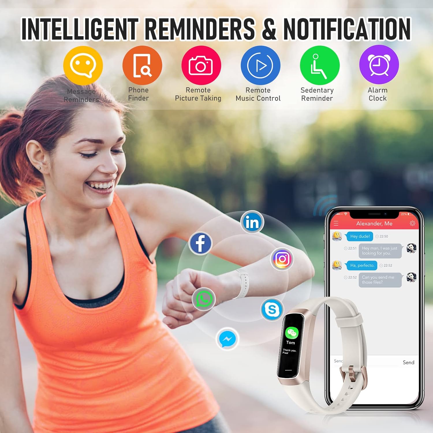 Fitness Tracker with 1.1" AMOLED Screen, 24/7 Heart Rate, SpO2 & Blood Pressure Monitor