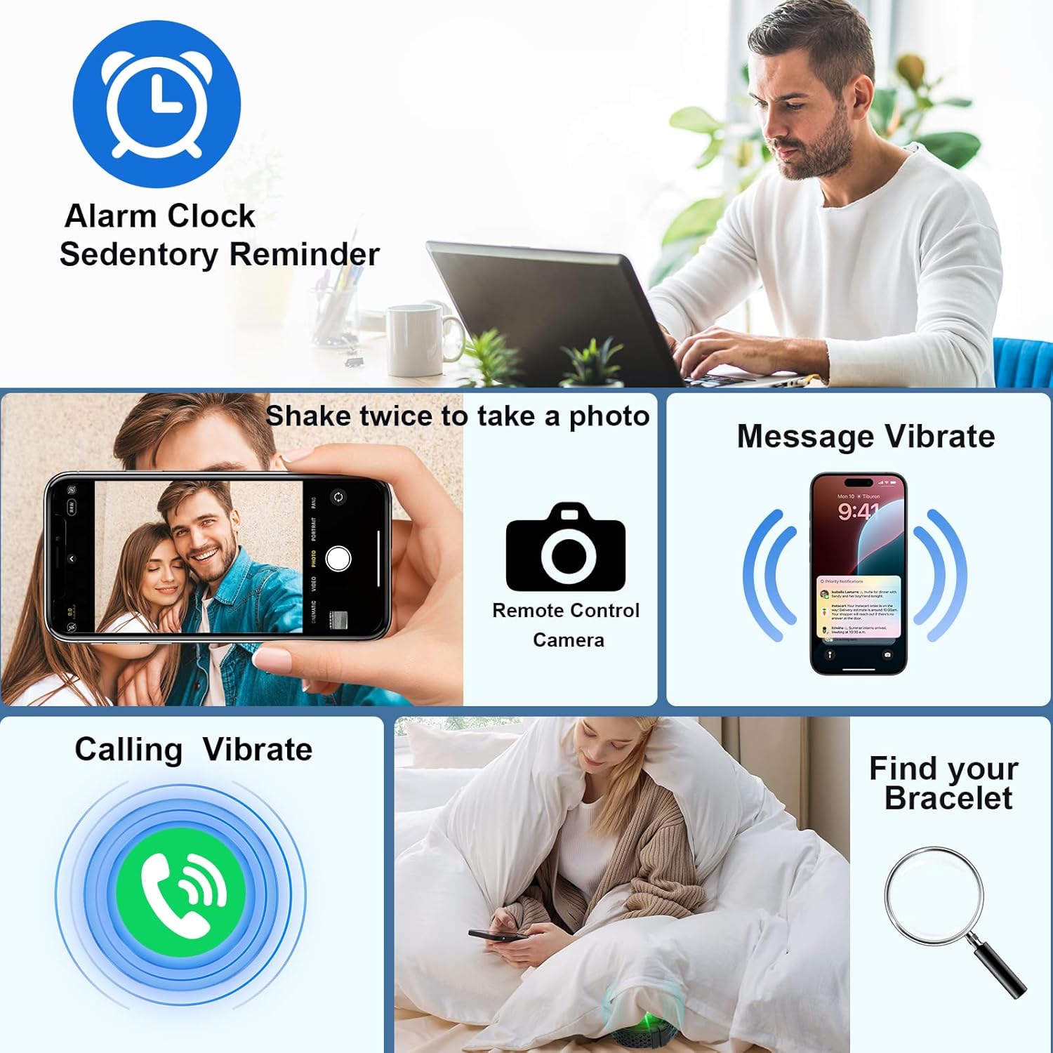 Fitness Tracker Smart Bracelet with Heart Rate, SpO2 & Sleep Monitor, 170+ Sports Modes, 2 Bands