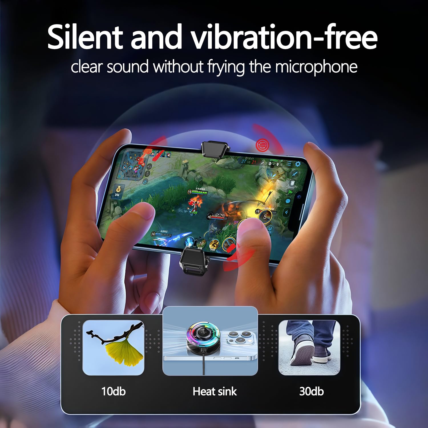 Magnetic MagSafe Phone Cooler RGB LED Cooling Fan for iPhone Android Gaming