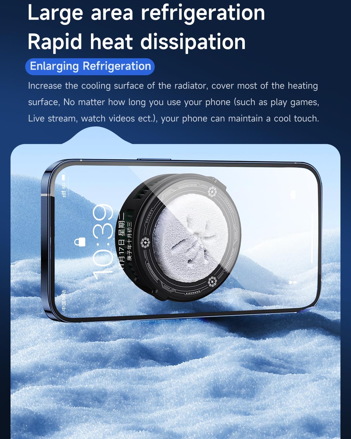 Magnetic Phone Cooler RGB Semiconductor Cooling Fan for iPhone Android Gaming Live Streaming