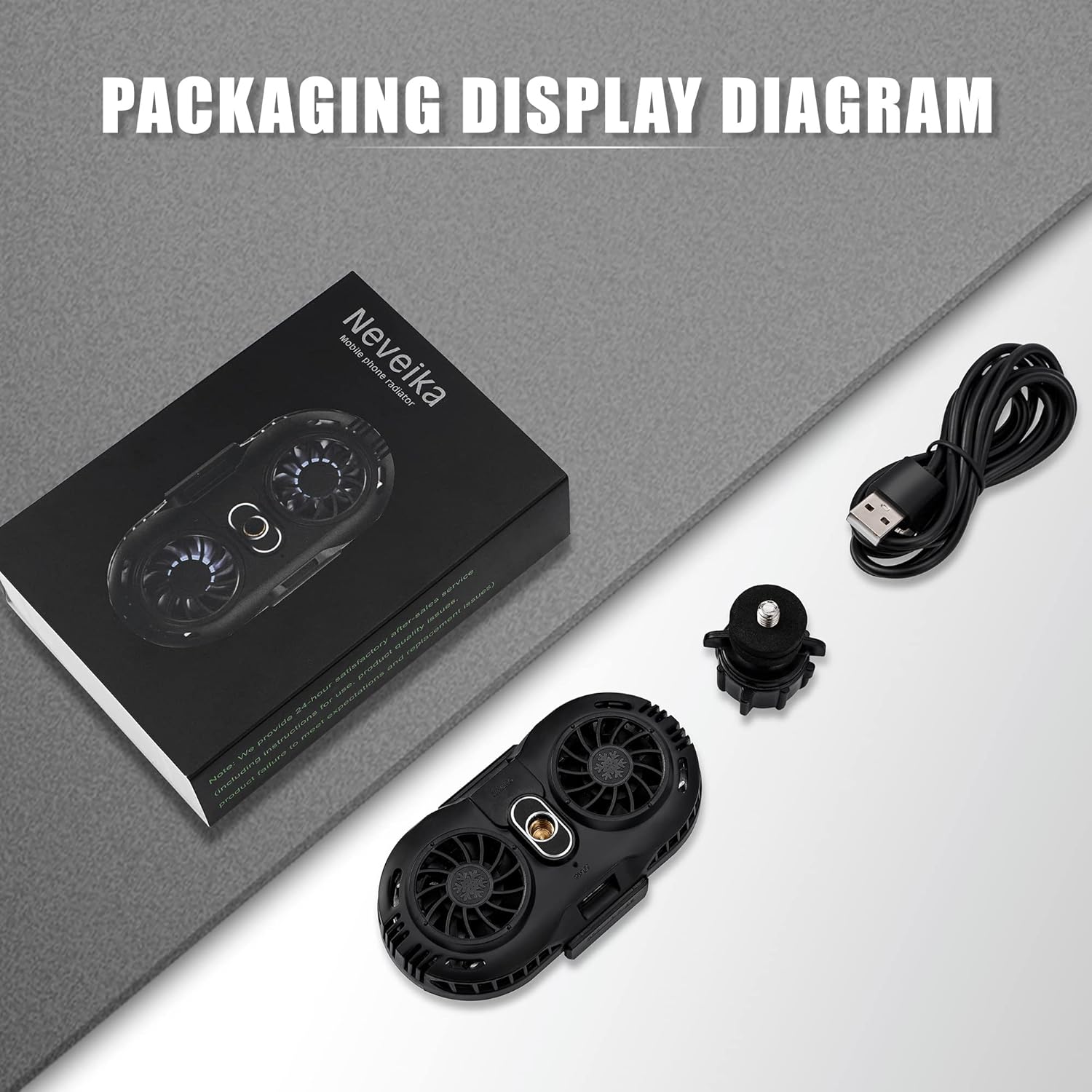 Dual Fan Phone Cooler Semiconductor Cooling Radiator for Gaming Live Streaming iPhone Android