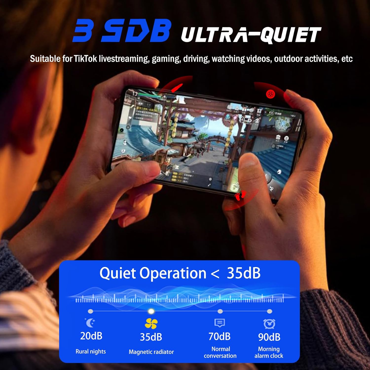 Magnetic Semiconductor Phone Cooler with Temp Display Dual Mode for iPhone MagSafe Android Gaming