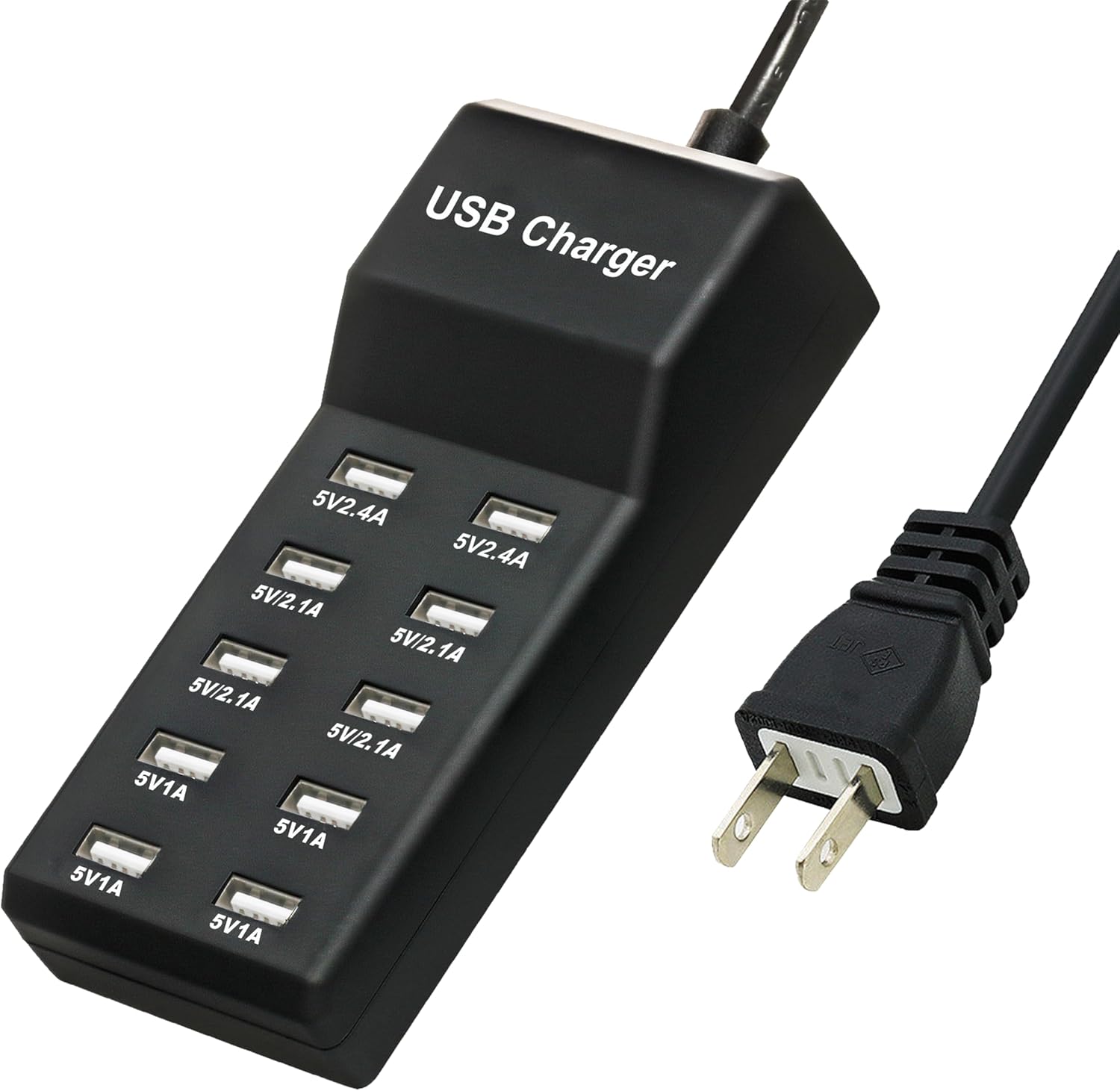 50W 10-Port USB Charging Station Multi-Port USB Charger Hub for Multiple Devices